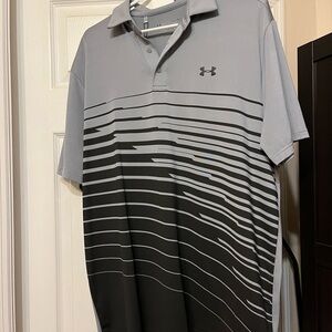 Under Armour Gray and Black Performance Polo Shirt